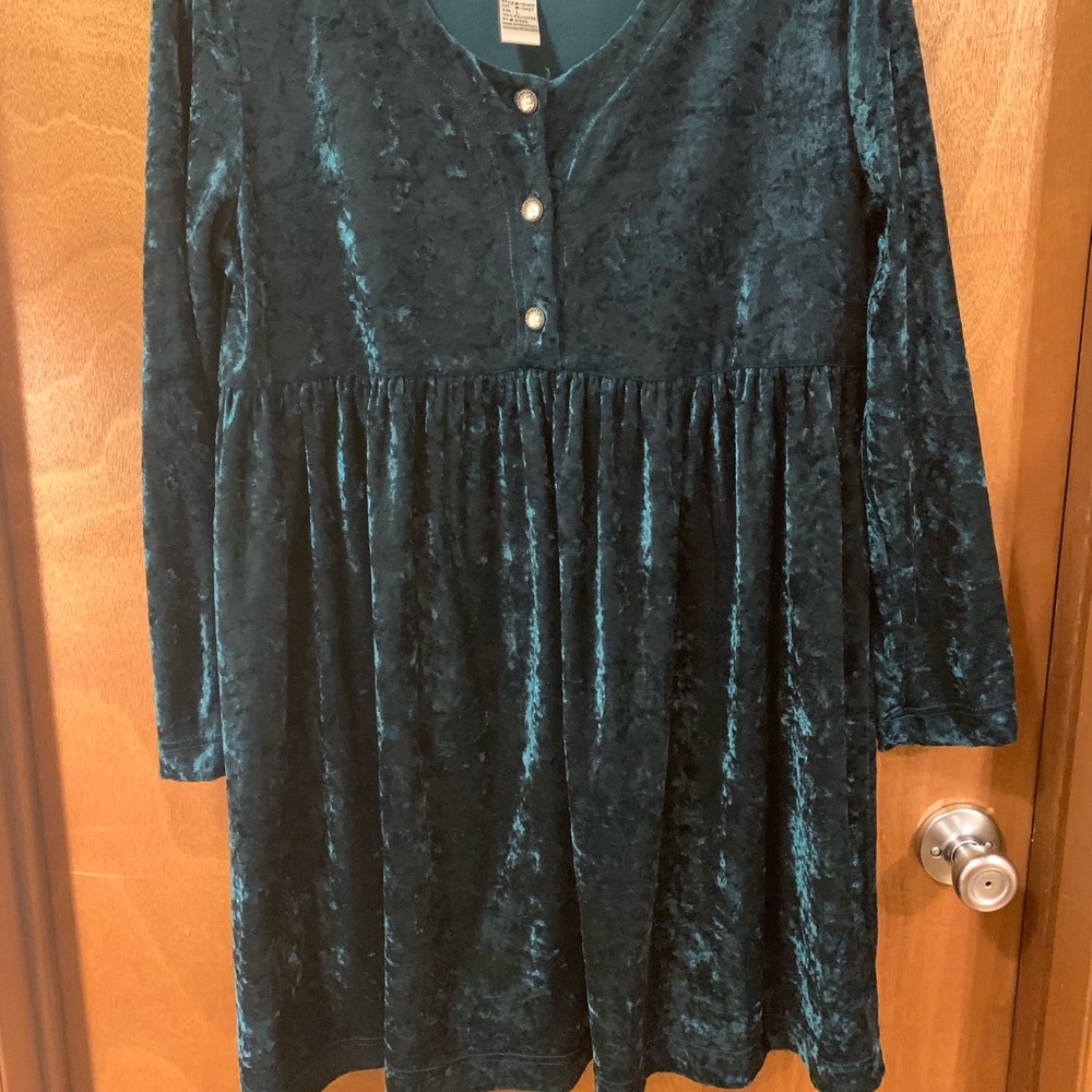 Emerald Green Crushed Velvet Dress